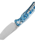 Cicadas Wing Beast Pocket Folding Knife With 3.15 Inch Satin Blade, 10Cr15MoV Steel For Razor Sharp Edge And Great Edge Retention, blue resin handle