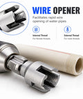 2-In-1 Pipe Threading Tool For PPR PVC Pipes Internal External Thread Cutter With Hex Shank Drill Adapter, close-up showing wire opener features.