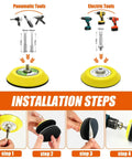Installation steps for 192 Piece Drill Sanding Disc Kit With 60 To 5000 Grit Polish Attachments and pads.