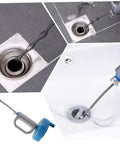 Heavy Duty 33 Foot Flexible Plumbing Drain Snake With Badass Ergo Handle And Hella Bendable Cable For Quick Toilet Clog Removal and Smooth Pipe Restoration in action unclogging a drain.