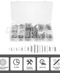 Cabilock 200 Piece Steel Compression And Extension Springs Assortment Kit For Heavy Duty Industrial Repairs Mechanical Maintenance And Auto Engines Rust Resistant Small Spring Set in plastic organizer