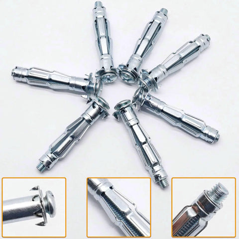 Drywall Anchor Kit For Hollow Walls With Screws 30Pcs M6x52mm Zinc Plated Steel Molly Bolts display with close-up details
