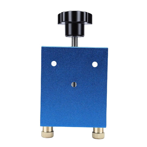 Premium Pocket Hole Jig Kit Featuring Adjustable 15 Degree Drill Guide And Dual Scale Slider, blue aluminum clamp.