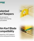 Thin Kerf Table Saw Splitter For Anti Kickback Safety And Clean Hardwood Ripping, showing kerf keepers and blade compatibility.