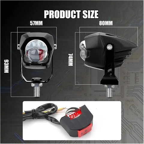 Brilliant Super Bright Led Headlight For Can-Am Outlander Adventure Atv And Ebike With High Low Beam Spotlights Delivers Killer Fog Light Auxiliary Lamp For Night Riding Safety And Clear Visibility In Heavy Rain, 57mm x 93mm