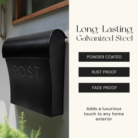 Heavy Duty Galvanized Wall Mount Mailbox Waterproof And Rust Resistant For Secure Mail And Small Package Storage mounted outdoors