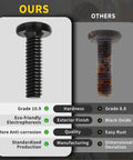 Comparison of 1/4-20 Inch Flat Head Hex Socket Cap Screws Bolts 3/4 Inch Long Fully Threaded with electrophoretic finish and rusty screw