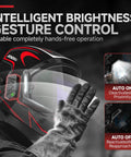 Welding Helmet With Panoramic 180 Degree View And True Color Auto Darkening, featuring intelligent brightness gesture control