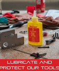 Extra-Fine Instrument Oil For Measuring Tools And Precision Instruments, Light Machinery Lubricant, 4 Fl Oz on workshop table