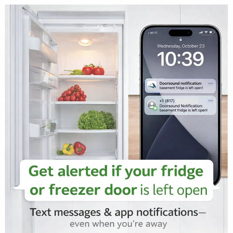 WiFi Door Alarm For Freezer And Refrigerator With Text Alerts And App Notifications When Door Is Left Open No Hub No Subscription