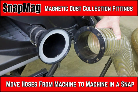 SnapMag 10 Piece Magnetic Dust Collection Starter Kit For Four Inch Hoses And Ports showcasing magnetic dust collection fittings.