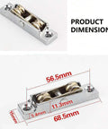 Dual Wheel Zinc Alloy Window Pulley And Sliding Door Replacement Rollers Engineered For Ultra Smooth Push Pull Operation with dimensions 56.5mm x 68.5mm.