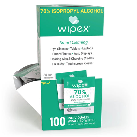 70 Percent Isopropyl Alcohol Wipes Individually Wrapped Sachets For Electronics And Tech Gear Dispensing Box 100 Count Pack
