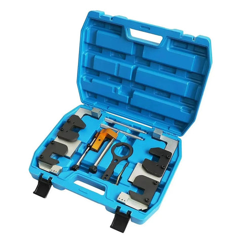 Straight Up Heavy Duty Camshaft Alignment Tool Built For BMW M3 M5 M6 N63 S63 N74 Engines Tough As Nails Pro Grade Repair Kit in blue case.