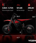 Side view of Gnarly 2600W Mid-Drive Electric Dirt Bike For Teens And Adults Up To 40 MPH With 23.4Ah 48V Battery Dual Hydraulic Brakes