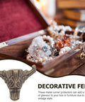 8 Pack Vintage Furniture Feet Set For Antique Boxes And Furniture Zinc Alloy displayed with an open jewelry box