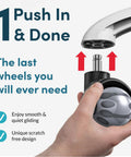 Heavy-duty office chair wheels set of 5 with easy installation.
