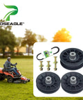 2 Pack Heavy Duty Idler Pulleys And Belt Replacement Kit 532194326 532194327 with lawn tractor and Poseagle logo