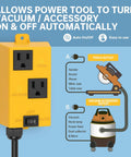 Ortis automatic vacuum switch in yellow with dual outlets and auto/on/off control by Amazon