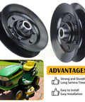 2 Pack Idler Pulley 756-04325 Replacement For Craftsman LT2000 Cub Cadet LTX1042 Garden Tractor Replaces MTD 756-04325 Rotary 14326 Durable Mower Deck Pulley For Smooth Spin And Easy Install, black steel, 3.06 in OD