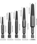 Heavy Duty Bolt Extractor Kit With Fluted Shank Design For Stripped Screws And Damaged Fasteners That Grip Tighter Under Torque To Save Your Bones When Removing Tough Rusty Steel Studs, Socket Heads, And Frozen Hardware Fast And Easy Without Breaking A, 5-piece steel set, 17-33mm