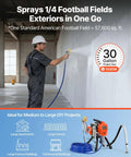 Heavy Duty Stand Airless Paint Sprayer With 1500W Motor And 3300 PSI Pressure, spraying wall in large space, 30 gallon project size.