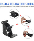Image of Badass Snap Lock Hinge Brackets For Tables And Bed Frames, showing folding mechanism and installation process.
