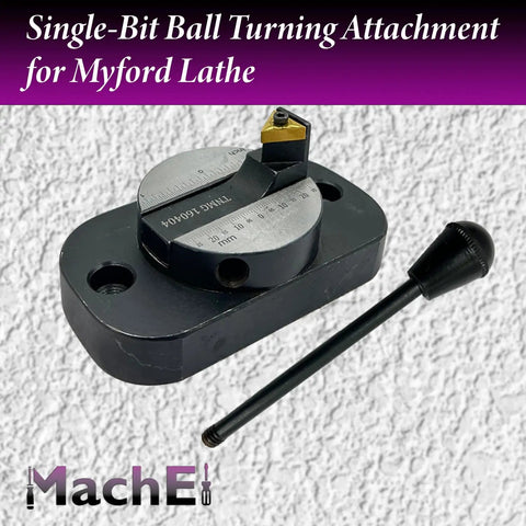 Lathe Ball Turning Attachment With Size Scale Oval Base And Single Bit For Precise Concave And Convex Ball Turning Grab And Go Mount On Cross Slide Adjustable Head For Different Ball Sizes Works With Myford And Similar Lathes