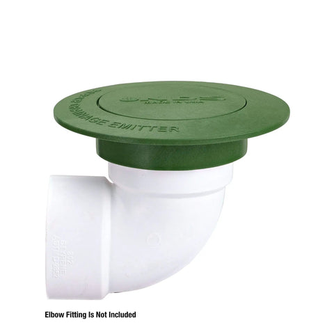 Easy Install Workhorse Pop Up Drainage Emitter For 3-Inch And 4-Inch Sewer And Drain Fittings, green cover, side view