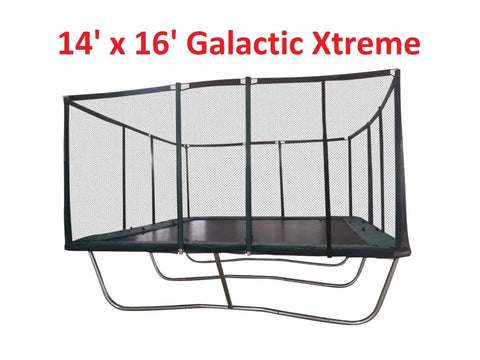 Commercial Grade Rectangle Trampoline 14x16 With Net Enclosure For Backyard Fun And Safe Jumping, Heavy Duty 750 Lb Capacity