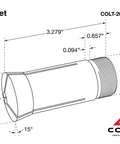 Technical drawing of 8 Piece Precision 5C Round Collet Set With 0.0005 Inch Tolerance, showing dimensions and thread details.