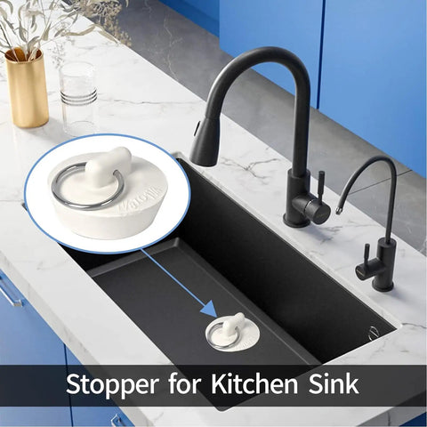 Six Size Rubber Sink Stoppers With Pull Ring Universal Fit Drain Plugs Fits Kitchen Bath Laundry Tub Leak Proof Anti Odor No Hassle Install Works Like A Champ For Every Home Owner Who Demands Top Notch Plumbing Fixes in kitchen sink.