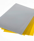 Hella Dope Metallic Shrink Film Gold Silver Opaque 8 By 11 Inches For Crafting Jewelry Pendants Gift Tags And Ornament Projects Super Easy To Cut Oven Bake And Shape Into Custom Charms Pack Of Six, showing metallic silver and gold sheets stacked.