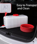 Large 29 Gallon Water Storage Tank With Spigot and 3m Hose Control Valve in car trunk for camping RV truck emergency