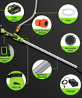 Beast Cordless Stick Water Transfer Pump 21V Battery 13,800 RPM 720 GPH Flow with components including battery, hose, and charger