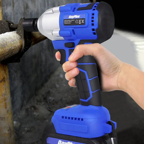 Ansimdida 21V Brushless Cordless Impact Wrench With 420Nm High Torque Heavy Duty Power Tools. Includes 1/2 Inch Chuck Fast Charger And Four Sockets In Complete Set For Car Mechanics And DIY Home Projects