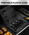 Inverted E Torx Socket Set For Impact Wrench 1/2 3/8 1/4 Drives With Storage Case featuring open case of sockets and tools