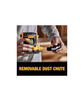 20V Max XR Brushless Cordless One Quarter Sheet Variable Speed Sander Tool Only with removable dust chute