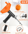 Badass 33 Foot Drain Snake Auger For Stubborn Hair And Grease Blockages Heavy Duty Coiled Cable with anti-slip handle.