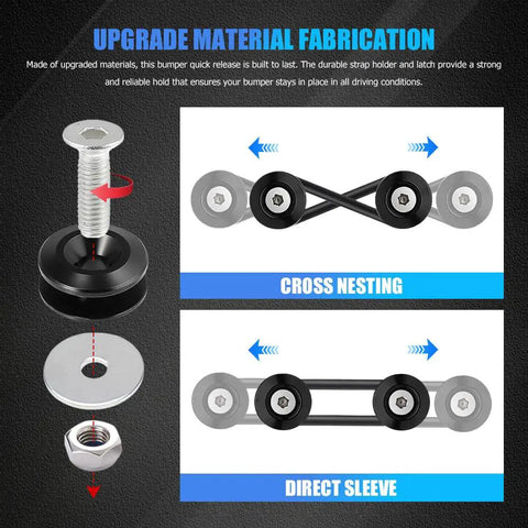 Universal Car Bumper Quick Release Clips Kit With Washers And Screws Front And Rear Bumper Holder Aluminum Alloy Black