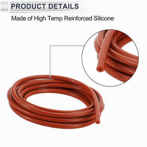 Red silicone vacuum hose for your ride, 15 ft long, visible material and coiled form, high temp heavy duty line.