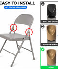 Beige V Tip Chair Caps 8 Pack For Seven Eighths Inch Tubes Replacement Stabilizers For Folding Chairs installation guide