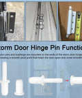 Six Sets Of 1-7/16 Inch Screen And Storm Door Hinge Pin Kit With White Nylon Pins And Bushings For Croft And Other Storm Doors