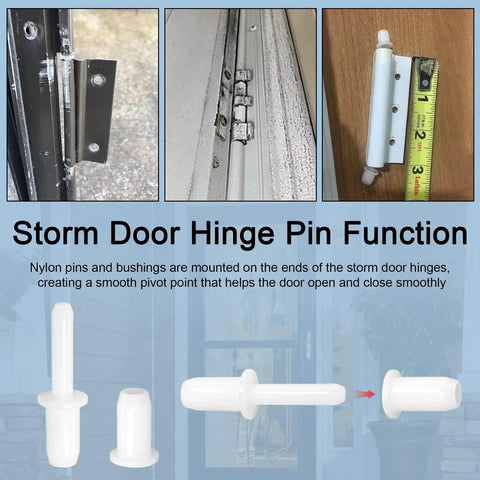 Six Sets Of 1-7/16 Inch Screen And Storm Door Hinge Pin Kit With White Nylon Pins And Bushings For Croft And Other Storm Doors