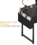 Compact Gaming Desk With Fabric Drawers For Bedroom Or Dorm, 32 Inch Study And PC Table For Gamers, showing removable storage function.