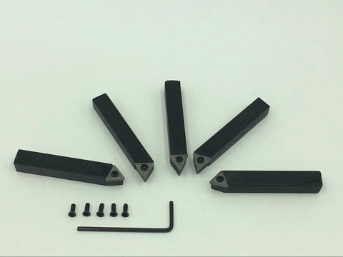 Pro Grade Quick Change Tool Post Holder Set With 9 Pcs 3/8 Boring Bar And 5 Pcs 1/4 Inch Indexable Carbide Inserts Turning Tool Bits For Mini Lathe Fits 7x10 7x12 And 7x14 Size Lathes