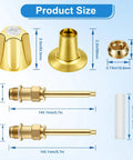 Gold Bathtub Shower Trim Kit For Price Pfister Valve, 2 Piece Knob Replacement Set with dimensions and parts details