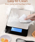 Cleaning the Ultra Precise 33Lb Digital Kitchen Scale With Ounces And Grams, Rechargeable 304 Stainless Steel Platform, Black