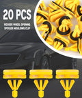 70Pcs Drop Straight In Fender Flare And Rocker Panel Moulding Clips For Gmc Chevy Sierra quick lock yellow spoiler clips set.