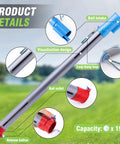 Lightweight Aluminum Golf Ball Picker Tube for Easy Ball Retrieval and Placement with blue and red design